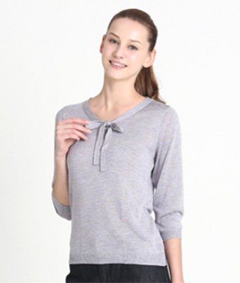 OC009 - Knit 3/4 Sleeve Bowtie Sweater